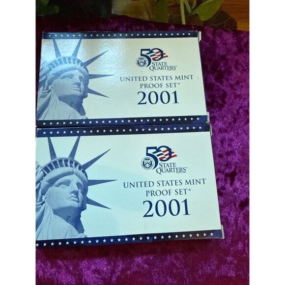 2 Bundle 2001 US Mint 10 Coin Proof Set  COA - Picture 1 of 3